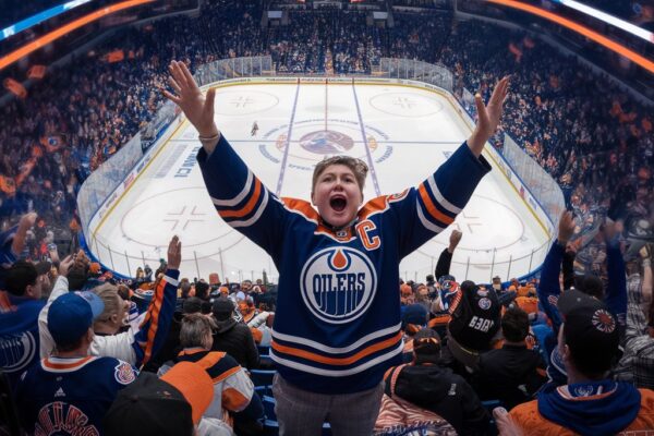 oilers fan flashes crowd