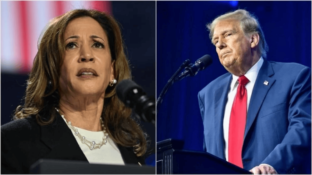 kamala harris leads donald trump in new poll.