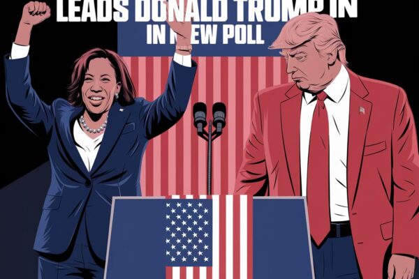 kamala harris leads donald trump in new poll.