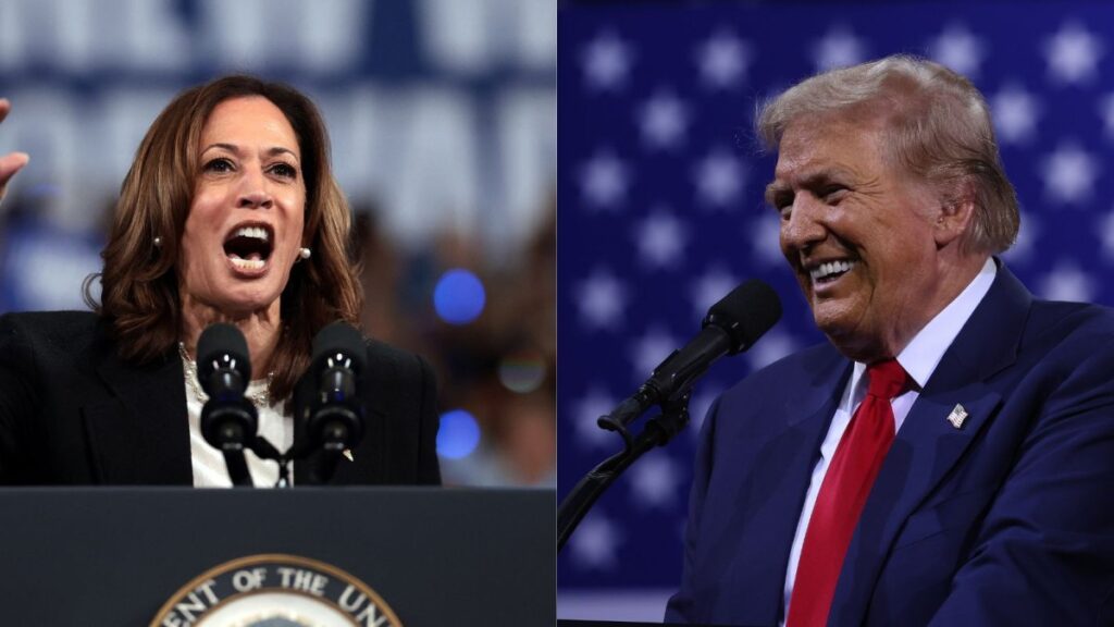 kamala harris leads donald trump in new poll.